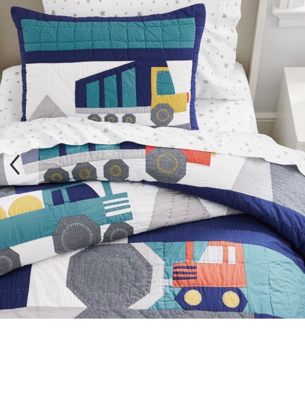 Pottery Barn Kids Jax Construction Quilt Set